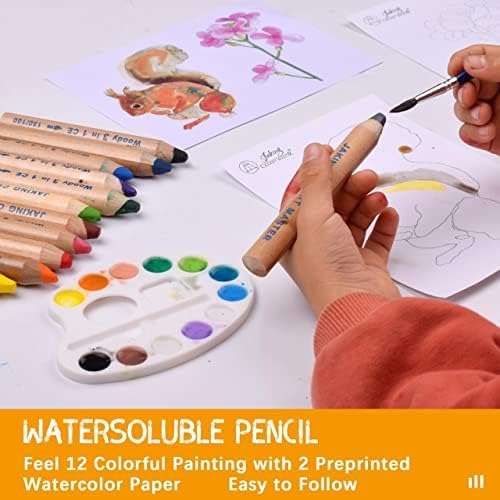ג'קינג קריירט מאסטר הכל ביצרי אחד 3 ב 1 בג'מבו צבע עיפרון עפרון | 12 צבע עיפרון שמנמן-xxl 10 ממ מסיס